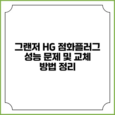 그랜저 HG 점화플러그 성능 문제 및 교체 방법 정리