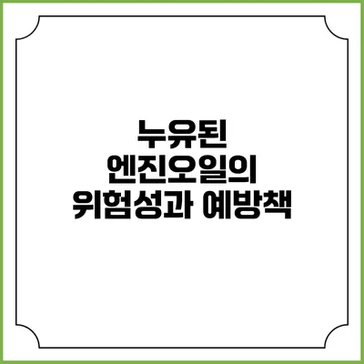 누유된 엔진오일의 위험성과 예방책