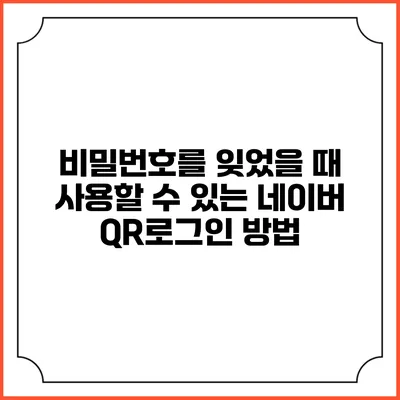 비밀번호를 잊었을 때 사용할 수 있는 네이버 QR로그인 방법