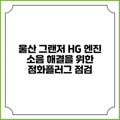 울산 그랜저 HG 엔진 소음 해결을 위한 점화플러그 점검