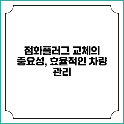 점화플러그 교체의 중요성, 효율적인 차량 관리