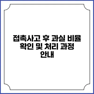접촉사고 후 과실 비율 확인 및 처리 과정 안내