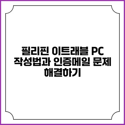 필리핀 이트래블 PC 작성법과 인증메일 문제 해결하기